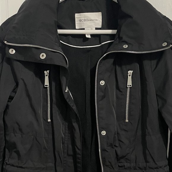 BCBGeneration Black Raincoat/Utility Jacket - Size S - Picture 5 of 9